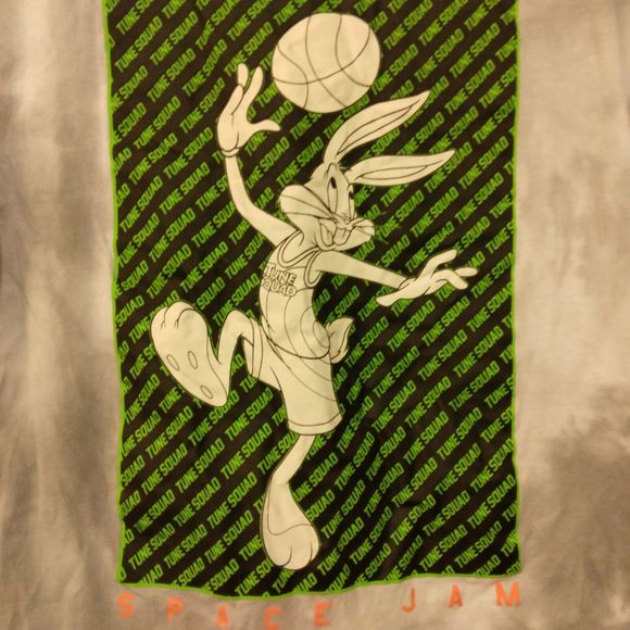 Space Jam A New Legacy tshirt mens M Medium 38-40 gray bugs bunny basketball - Picture 3 of 7